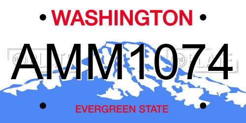 AMM1074 Washington License Plate