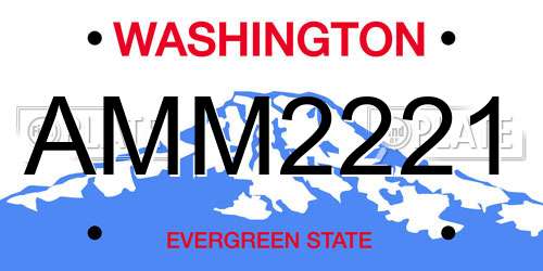 AMM2221 Washington License Plate