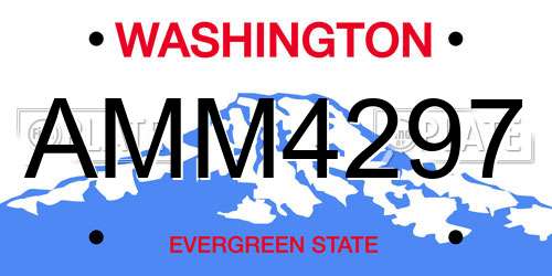 AMM4297 Washington License Plate