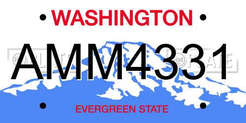 AMM4331 Washington License Plate