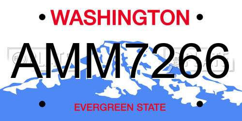AMM7266 Washington License Plate