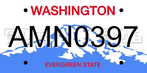 AMN0397 Washington License Plate