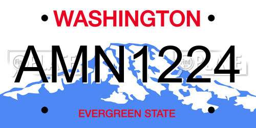 AMN1224 Washington License Plate