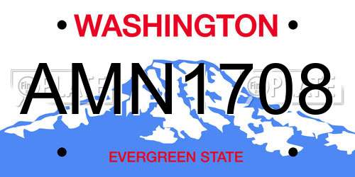 AMN1708 Washington License Plate
