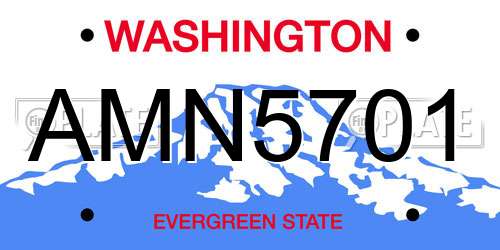 AMN5701 Washington License Plate