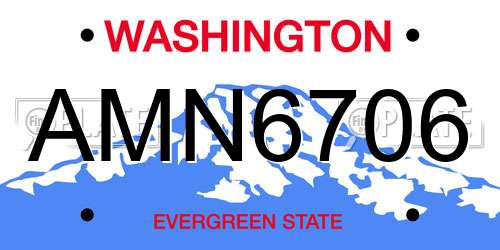 AMN6706 Washington License Plate
