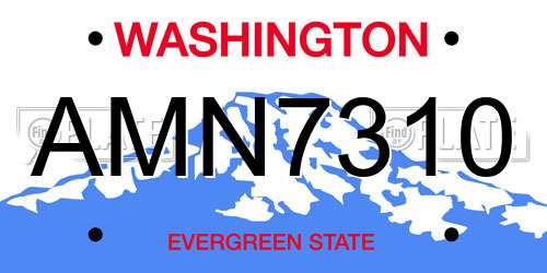AMN7310 Washington License Plate