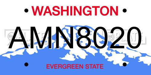 AMN8020 Washington License Plate