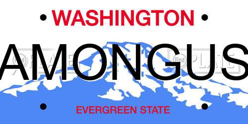 AMONGUS Washington License Plate