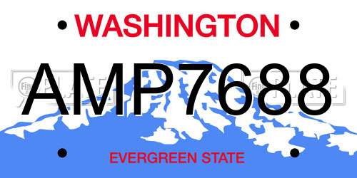 AMP7688 Washington License Plate