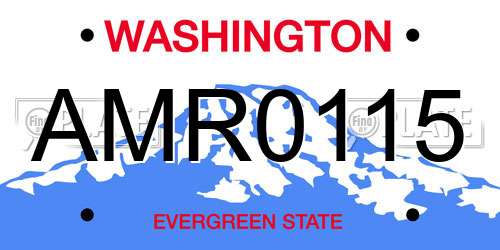 AMR0115 Washington License Plate
