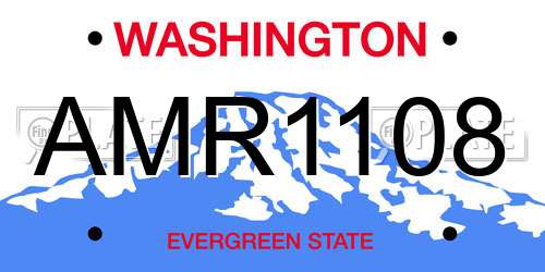 AMR1108 Washington License Plate