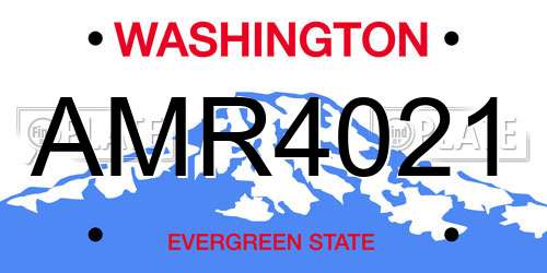 AMR4021 Washington License Plate