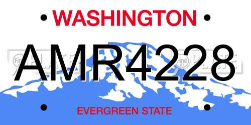 AMR4228 Washington License Plate