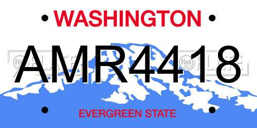 AMR4418 Washington License Plate