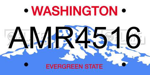 AMR4516 Washington License Plate