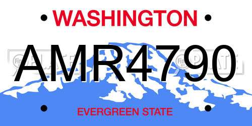 AMR4790 Washington License Plate
