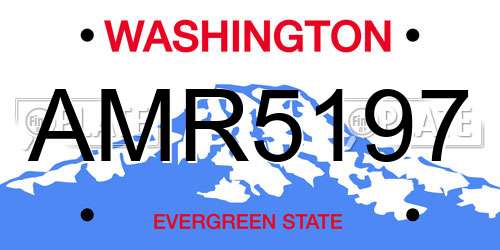 AMR5197 Washington License Plate