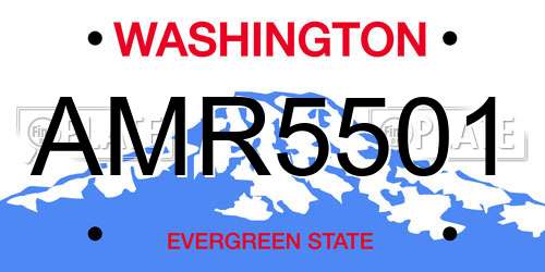 AMR5501 Washington License Plate