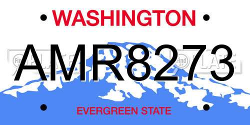 AMR8273 Washington License Plate