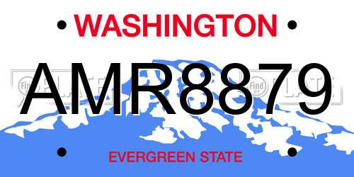 AMR8879 Washington License Plate