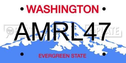 AMRL47 Washington License Plate