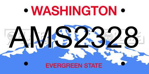 AMS2328 Washington License Plate