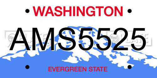 AMS5525 Washington License Plate