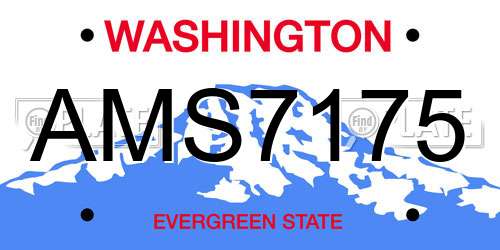 AMS7175 Washington License Plate