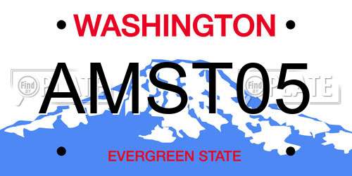 AMST05 Washington License Plate