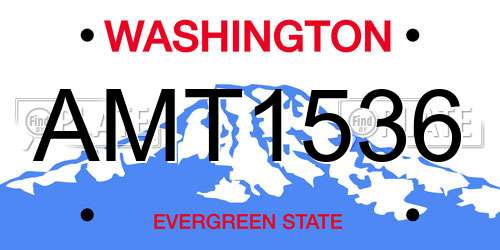 AMT1536 Washington License Plate