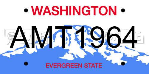 AMT1964 Washington License Plate