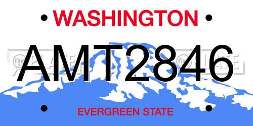 AMT2846 Washington License Plate