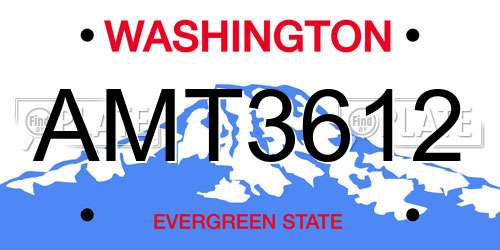 AMT3612 Washington License Plate