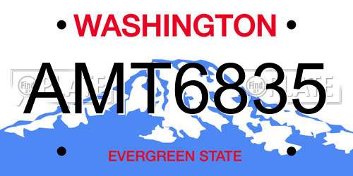 AMT6835 Washington License Plate