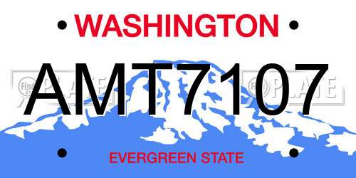 AMT7107 Washington License Plate