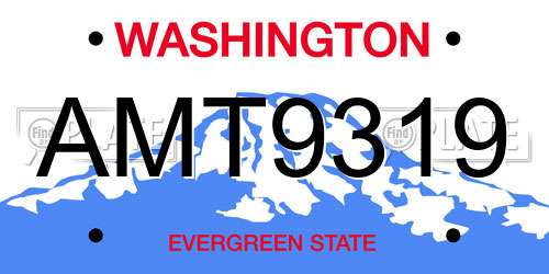 AMT9319 Washington License Plate