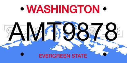 AMT9878 Washington License Plate