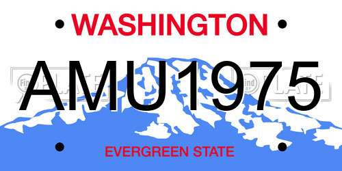 AMU1975 Washington License Plate