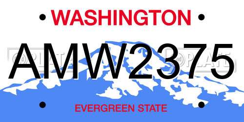 AMW2375 Washington License Plate