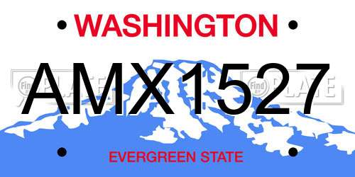 AMX1527 Washington License Plate