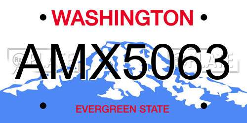 AMX5063 Washington License Plate