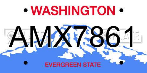 AMX7861 Washington License Plate
