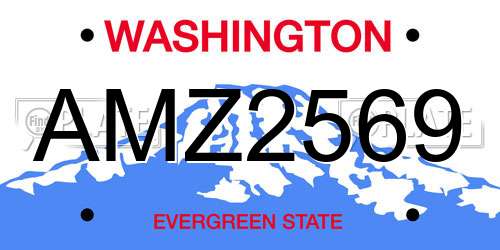 AMZ2569 Washington License Plate