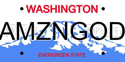 AMZNGOD Washington License Plate