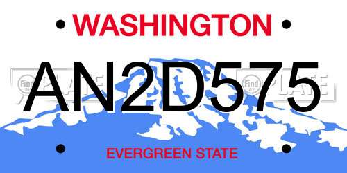 AN2D575 Washington License Plate