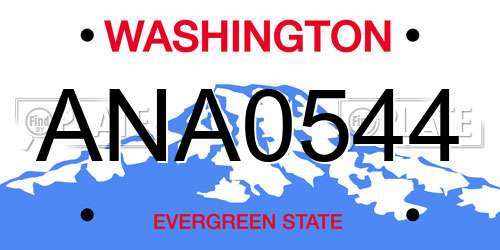 ANA0544 Washington License Plate