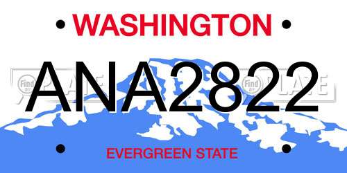 ANA2822 Washington License Plate
