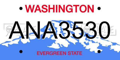 ANA3530 Washington License Plate