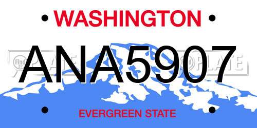 ANA5907 Washington License Plate